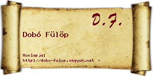 Dobó Fülöp névjegykártya